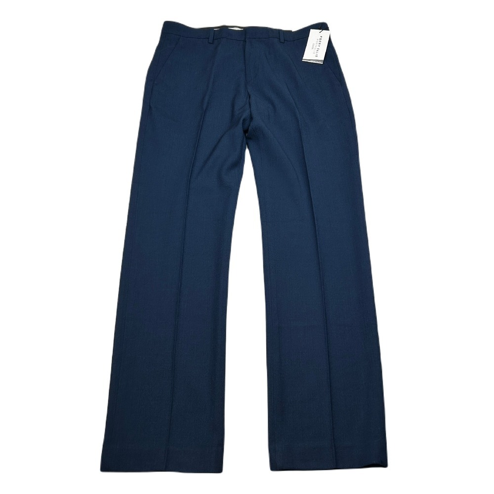 Perry‎ Ellis Portfolio Dress Pants Mens 33x32 Blue Straight Leg Modern Fit